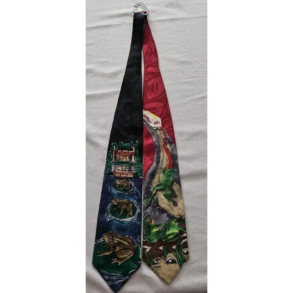 2 Budweiser Frogs Vintage 1995 Silk Tie Anheuser-Busch Necktie 56